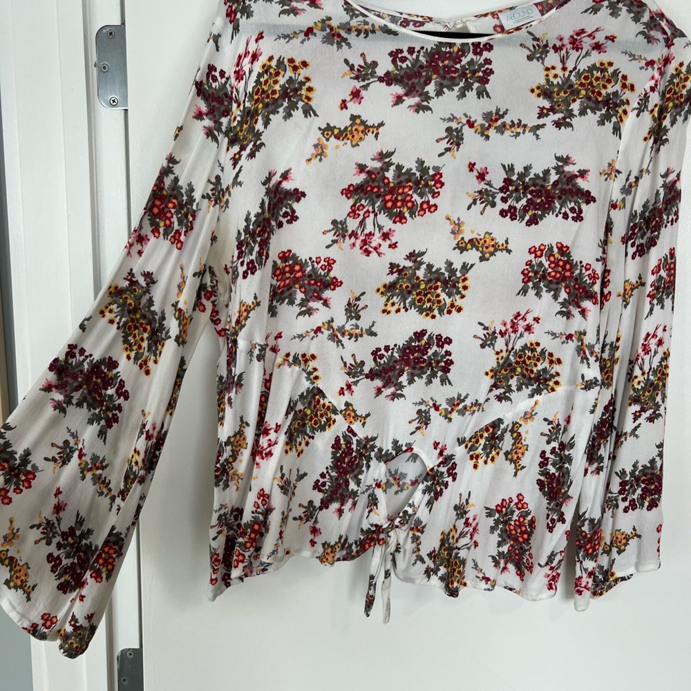 Abound Women's Floral Blouse - Red and Yellow